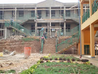 Dormitory block
                  under construction